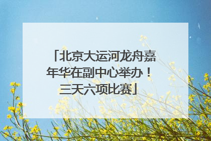 北京大运河龙舟嘉年华在副中心举办！三天六项比赛
