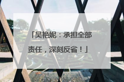 吴艳妮：承担全部责任，深刻反省！