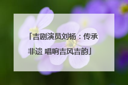 吉剧演员刘杨：传承非遗 唱响吉风吉韵