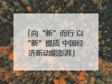 向“新”而行 以“新”提质 中国经济新动能澎湃