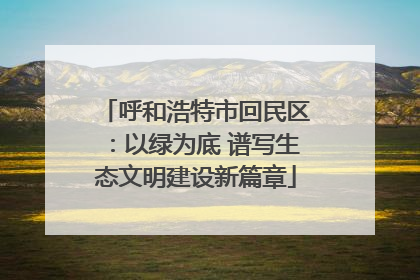 呼和浩特市回民区：以绿为底 谱写生态文明建设新篇章