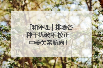 和评理｜排除各种干扰破坏 校正中美关系航向