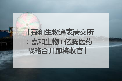 嘉和生物递表港交所：嘉和生物+亿腾医药战略合并即将收官