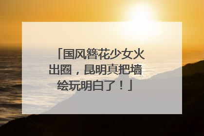 国风簪花少女火出圈，昆明真把墙绘玩明白了！