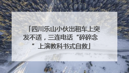 四川乐山小伙出租车上突发不适，三连电话“碎碎念”上演教科书式自救