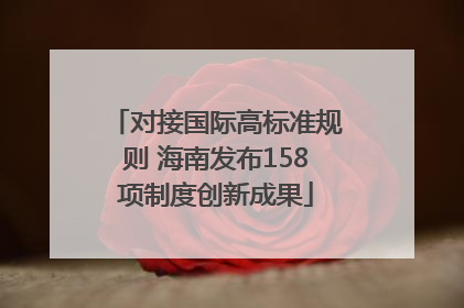对接国际高标准规则 海南发布158项制度创新成果