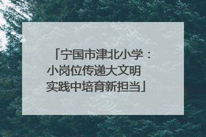 宁国市津北小学：小岗位传递大文明 实践中培育新担当