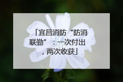 宜昌消防“防消联勤”：一次付出，两次收获