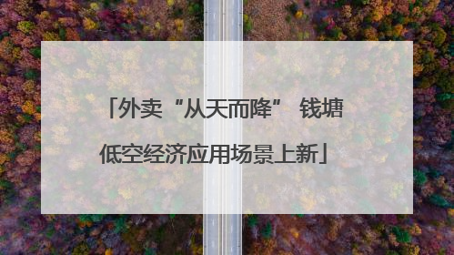 外卖“从天而降” 钱塘低空经济应用场景上新