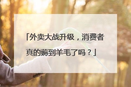 外卖大战升级，消费者真的薅到羊毛了吗？