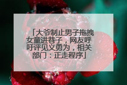 大爷制止男子拖拽女童进巷子，网友呼吁评见义勇为，相关部门：正走程序