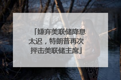 嫌弃美联储降息太迟，特朗普再次抨击美联储主席