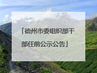 德州市委组织部干部任前公示公告
