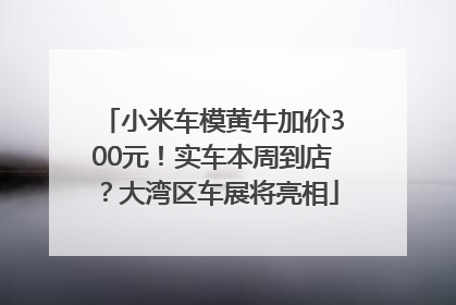 小米车模黄牛加价300元！实车本周到店？大湾区车展将亮相