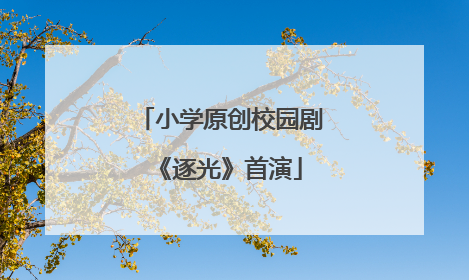 小学原创校园剧《逐光》首演