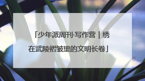 少年派周刊·写作营｜绣在武陵褶皱里的文明长卷
