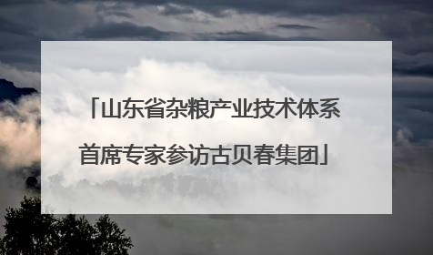山东省杂粮产业技术体系首席专家参访古贝春集团