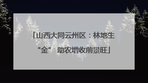 山西大同云州区：林地生“金” 助农增收前景旺