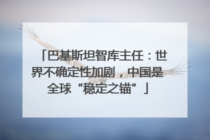 巴基斯坦智库主任：世界不确定性加剧，中国是全球“稳定之锚”