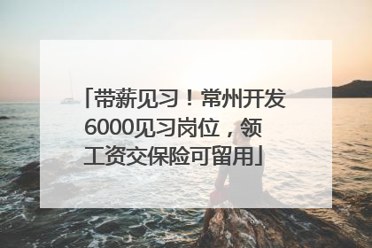 带薪见习！常州开发6000见习岗位，领工资交保险可留用