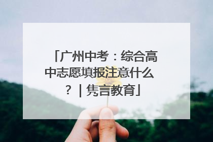 广州中考：综合高中志愿填报注意什么？｜隽言教育