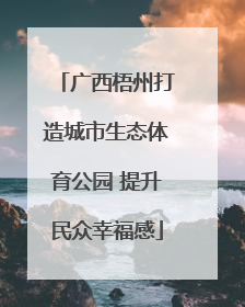 广西梧州打造城市生态体育公园 提升民众幸福感
