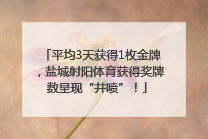 平均3天获得1枚金牌，盐城射阳体育获得奖牌数呈现“井喷”！