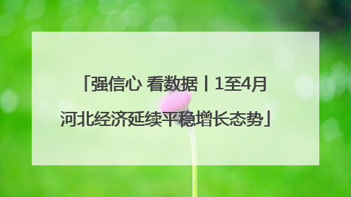 强信心 看数据丨1至4月河北经济延续平稳增长态势