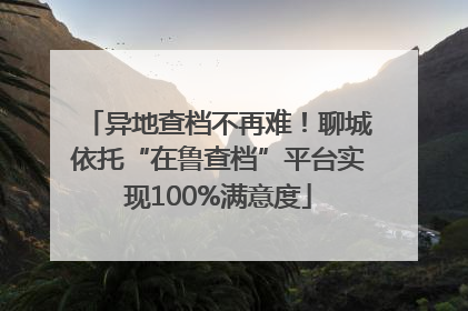 异地查档不再难！聊城依托“在鲁查档”平台实现100%满意度