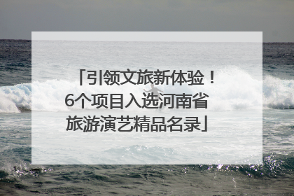 引领文旅新体验！6个项目入选河南省旅游演艺精品名录