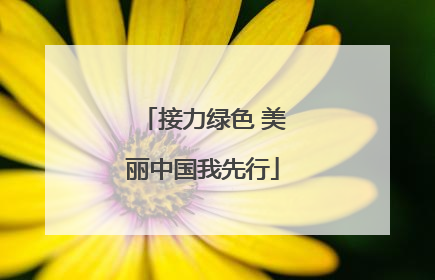 接力绿色 美丽中国我先行