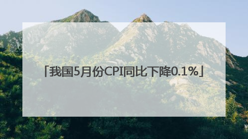 我国5月份CPI同比下降0.1%