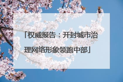 权威报告：开封城市治理网络形象领跑中部
