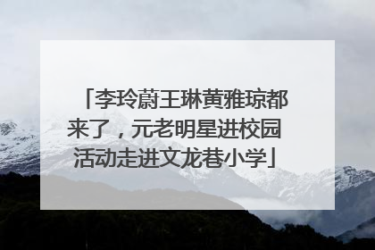 李玲蔚王琳黄雅琼都来了，元老明星进校园活动走进文龙巷小学