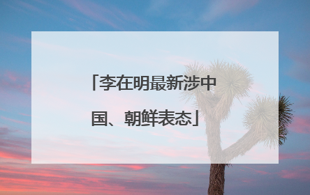 李在明最新涉中国、朝鲜表态