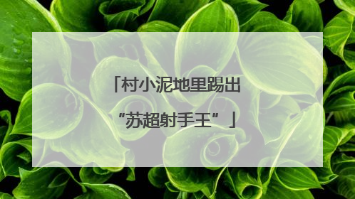 村小泥地里踢出“苏超射手王”