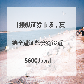 操纵证券市场，夏德全遭证监会罚没近5600万元