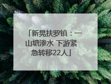 新晃扶罗镇：一山塘渗水 下游紧急转移22人