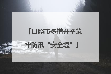 日照市多措并举筑牢防汛“安全堤”