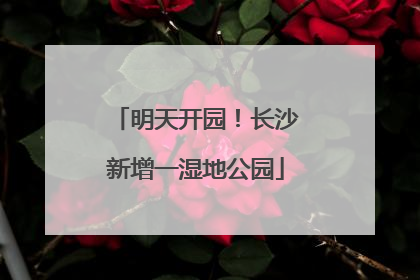 明天开园！长沙新增一湿地公园