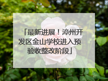 最新进展！漳州开发区金山学校进入预验收整改阶段