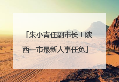 朱小青任副市长！陕西一市最新人事任免