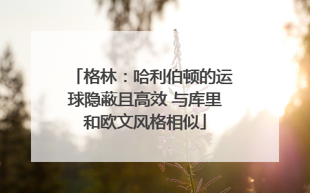 格林：哈利伯顿的运球隐蔽且高效 与库里和欧文风格相似