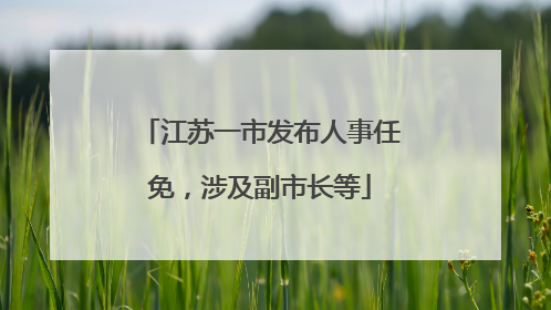 江苏一市发布人事任免，涉及副市长等