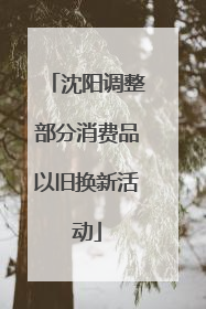 沈阳调整部分消费品以旧换新活动