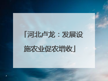 河北卢龙：发展设施农业促农增收