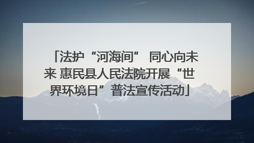 法护“河海间” 同心向未来 惠民县人民法院开展“世界环境日”普法宣传活动