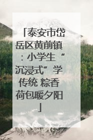 泰安市岱岳区黄前镇：小学生“沉浸式”学传统 粽香荷包暖夕阳