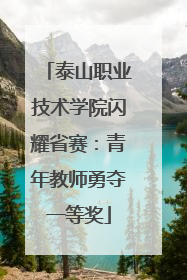 泰山职业技术学院闪耀省赛：青年教师勇夺一等奖