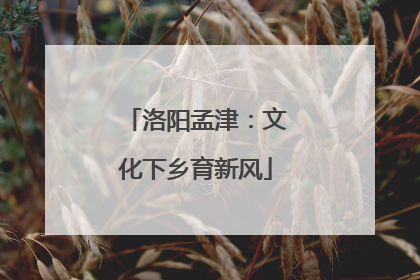 洛阳孟津：文化下乡育新风